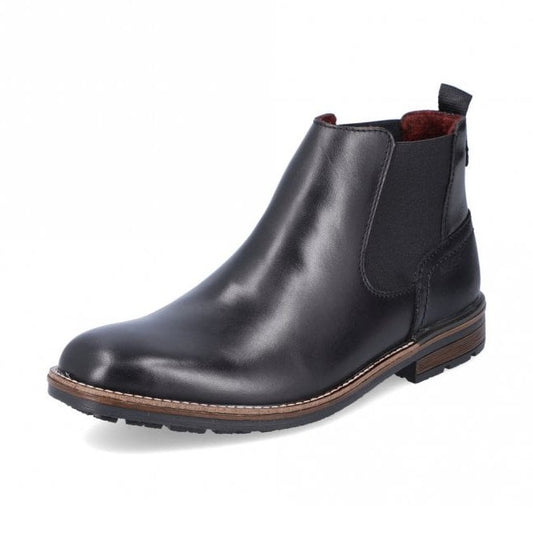 Rieker Men's BLACK Leather Boot 1360-00
