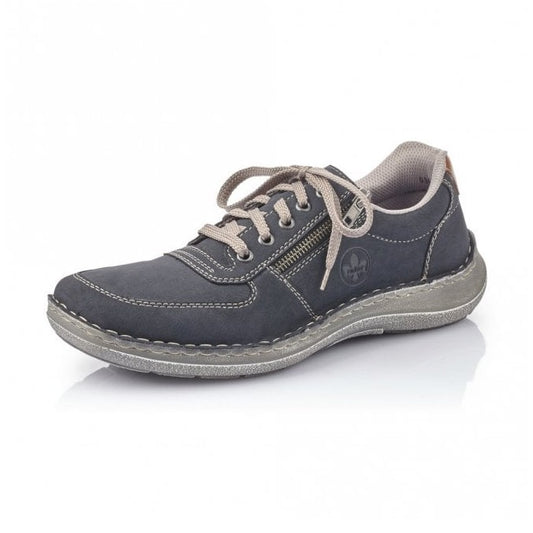 Rieker Men's Casual Shoe with Lace and Zip 03030-14 NAVY