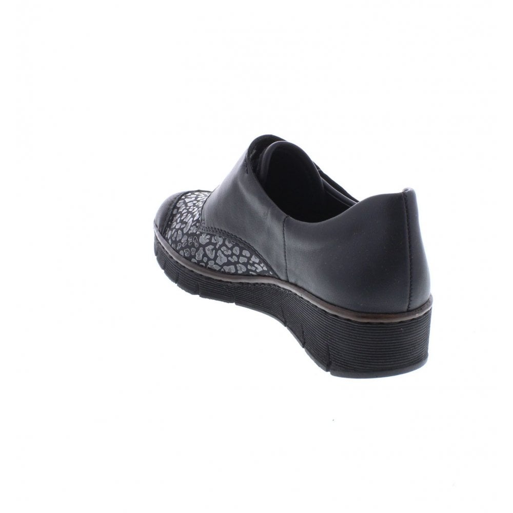 Rieker SHOE BLACK Leather With TOUCH FASTENING 537C0-00