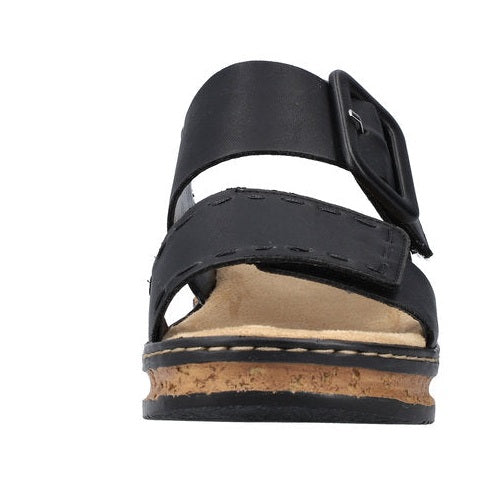 Rieker Wedge Sandal 62950-00 Black
