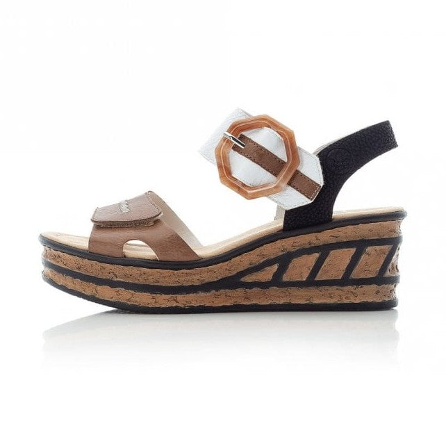 Rieker Wedge Sandal 68176-64 CREAM