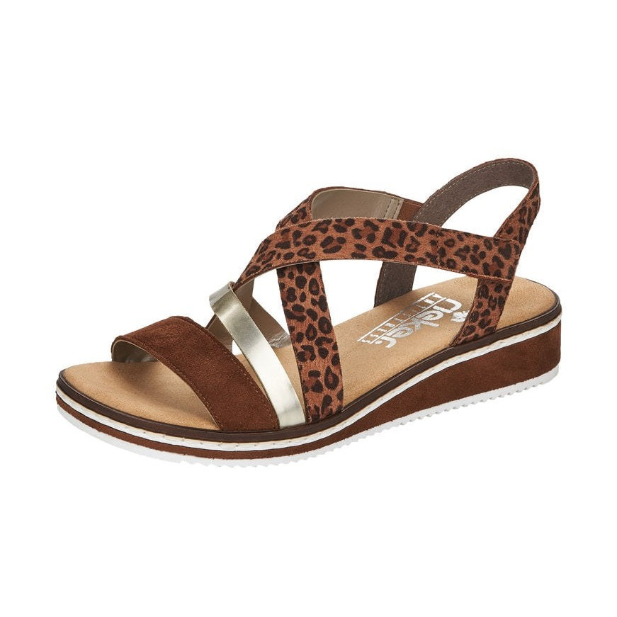 Rieker Wedge Sandal V3663-24 Brown