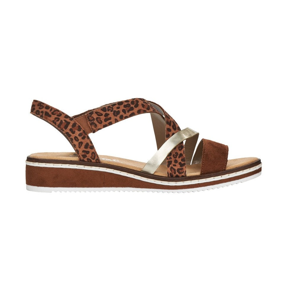 Rieker Wedge Sandal V3663-24 Brown