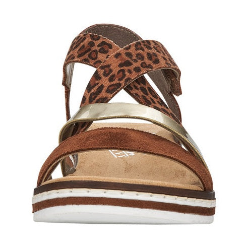Rieker Wedge Sandal V3663-24 Brown