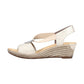 Rieker women smart Wedged sandal 624H6-60 cream