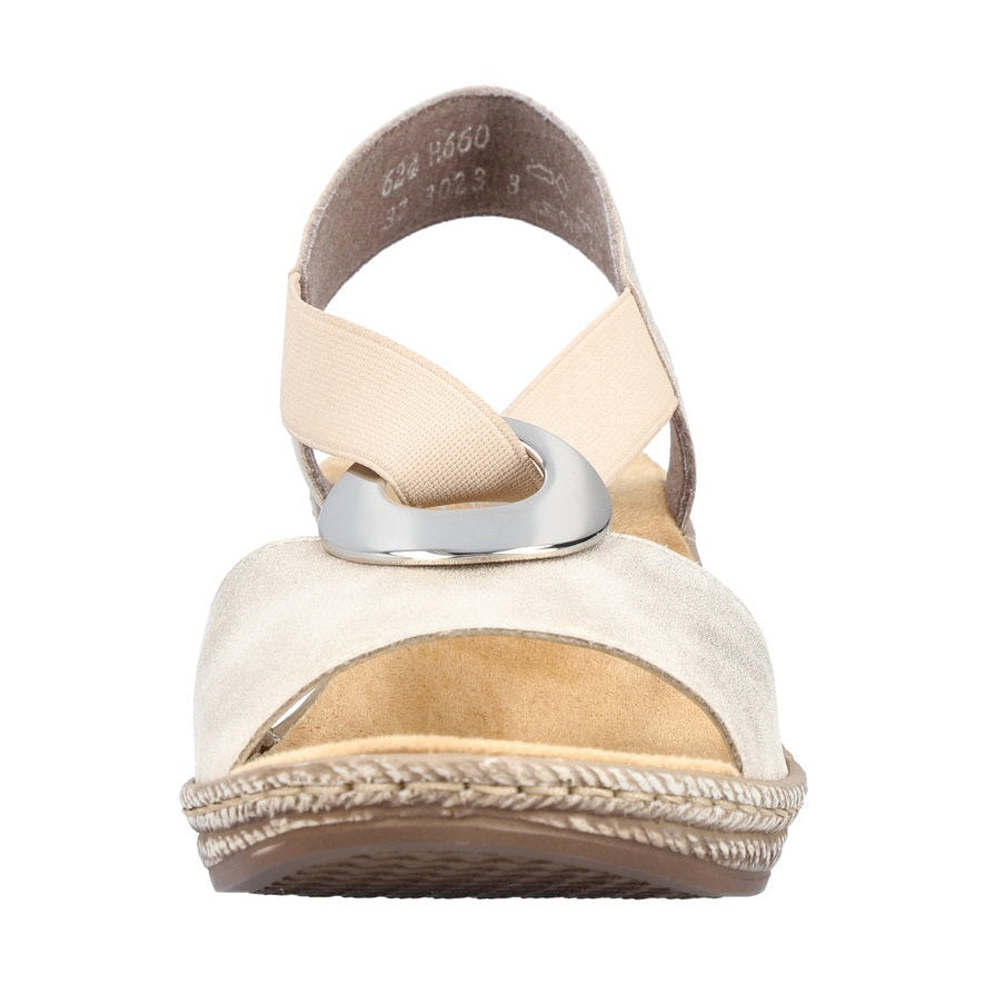 Rieker women smart Wedged sandal 624H6-60 cream