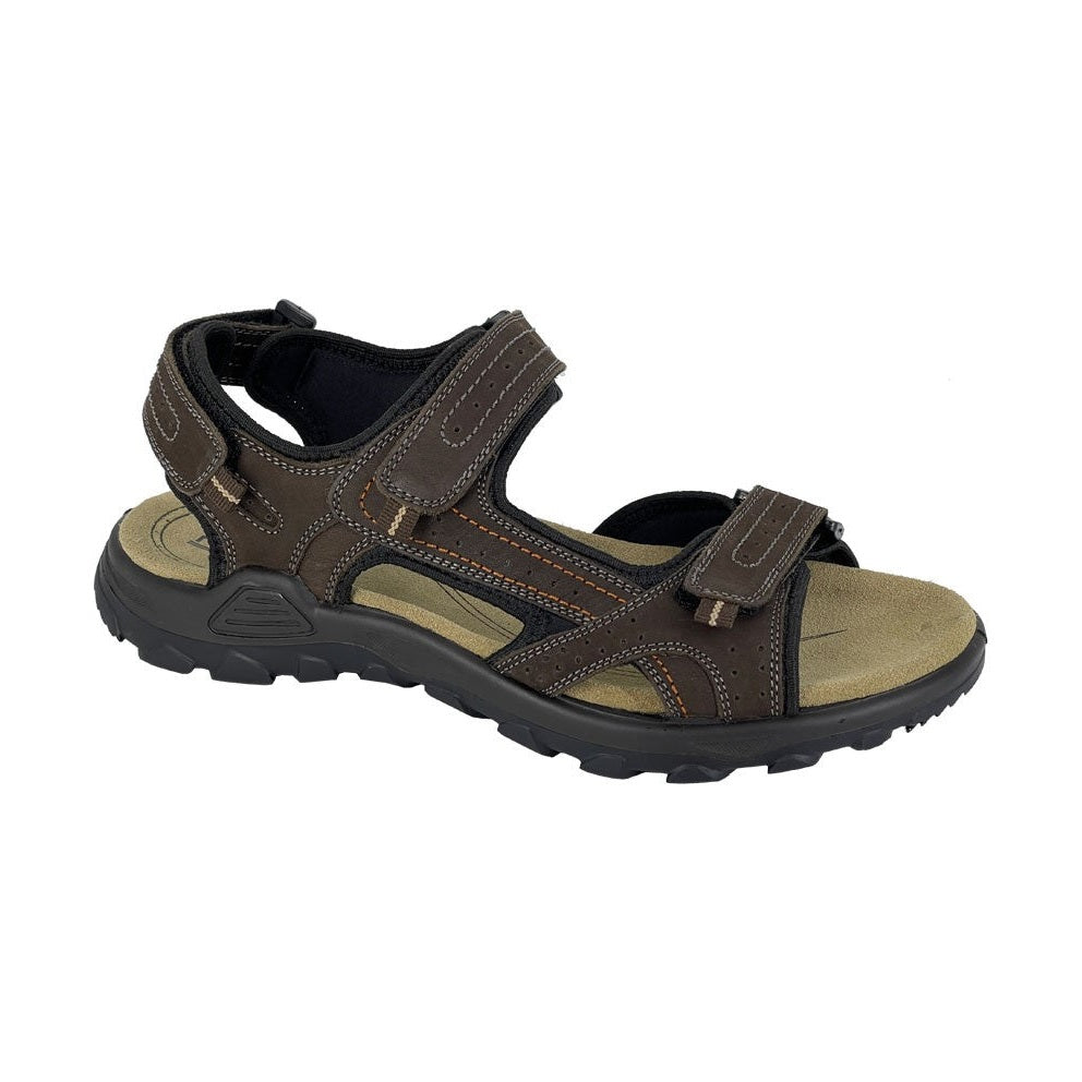Roamers M422 BROWN 3 touch fastening strap sports Sandal