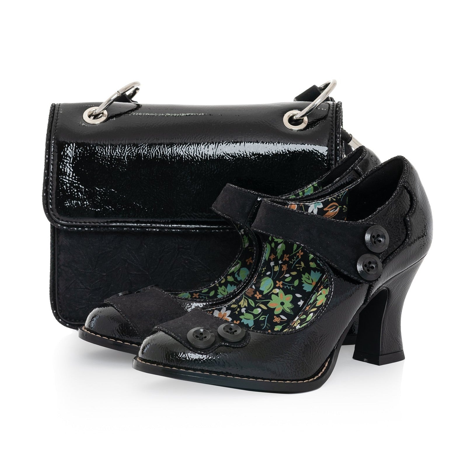 Ruby Shoo Bar Shoe Penny BLACK Pat