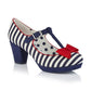 Ruby Shoo COURT SHOE Jazz NAVY STRIPE MATCHING TUNIS BAG AVAILABLE