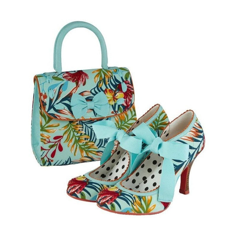 Ruby Shoo Court Shoe Willow in AQUA matching bag Santiago also available