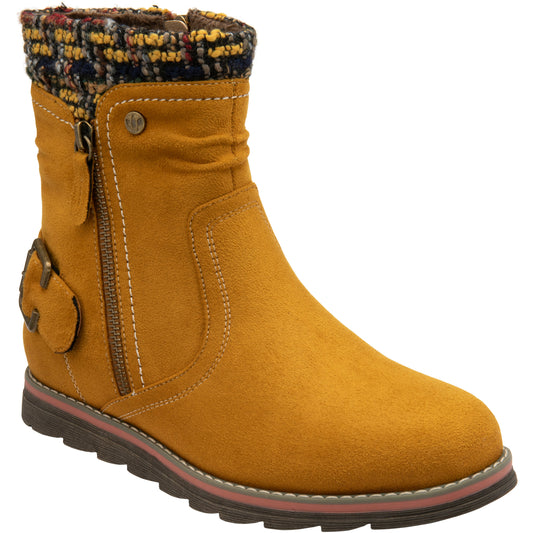 Lotus Ankle Boot with zip Sandy