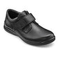 Hotter Mens  BLACK Leather SEDGWICK touch fastening Shoe