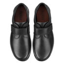 Hotter Mens  BLACK Leather SEDGWICK touch fastening Shoe