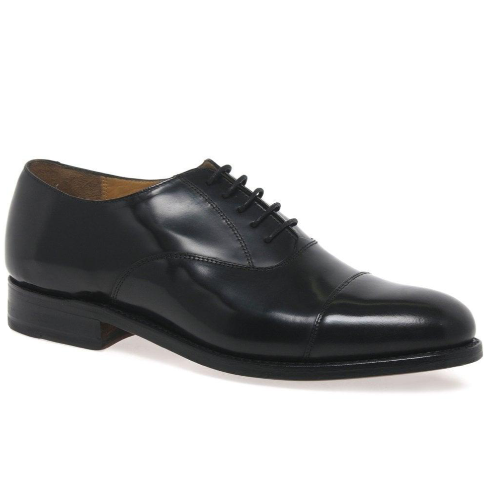 Barker TOE CAP SHOE Luton BLACK Leather HI SHINE