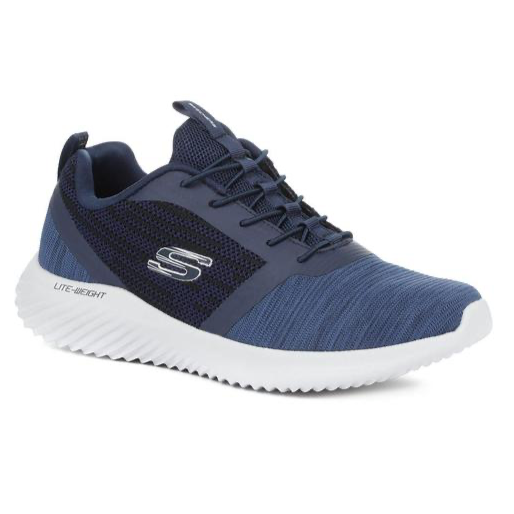 Skechers TRAINER Bounder NAVY 52504 bungee Laced