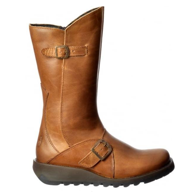 FLY London Mid Calf Boot MES 2 Camel Leather A.G. Meek