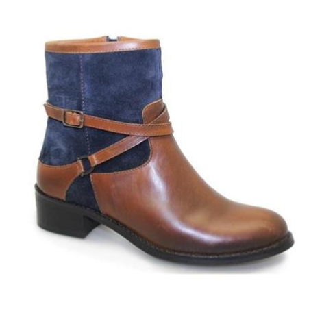 Lunar Ankle Boot Navy and Tan Leather code: GLH460