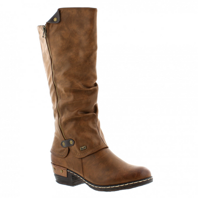 RIEKER Long Boot Brown with zip 93655-26