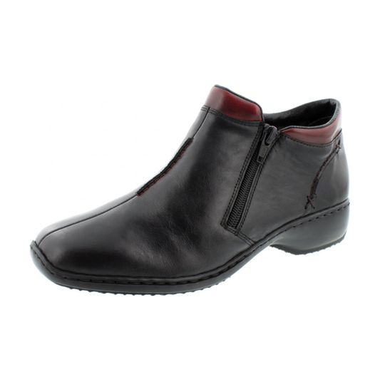 Rieker Leather Ankle boot Black with Zip zip L3882-00