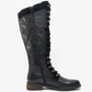 Hush Puppies KNEE HIGH BOOT Rudy BLACK Leather Lace up