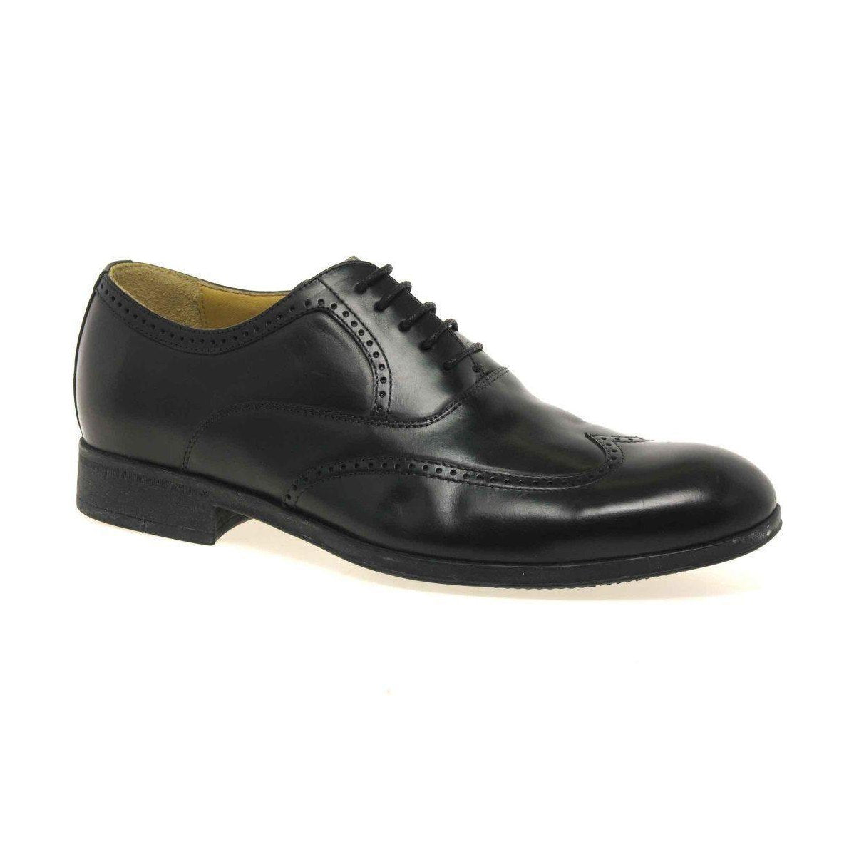 Steptronic BROGUE SHOE Bugos Black Soft Leather wing cap Lace up Formal
