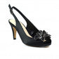 Lunar Ankara Occasion Wear BLACK Peep Toe Slingback Shoe FLR039