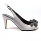 Lunar Occasion Wear Ankara DARK GREY Slingback peep toe Shoe FLR039