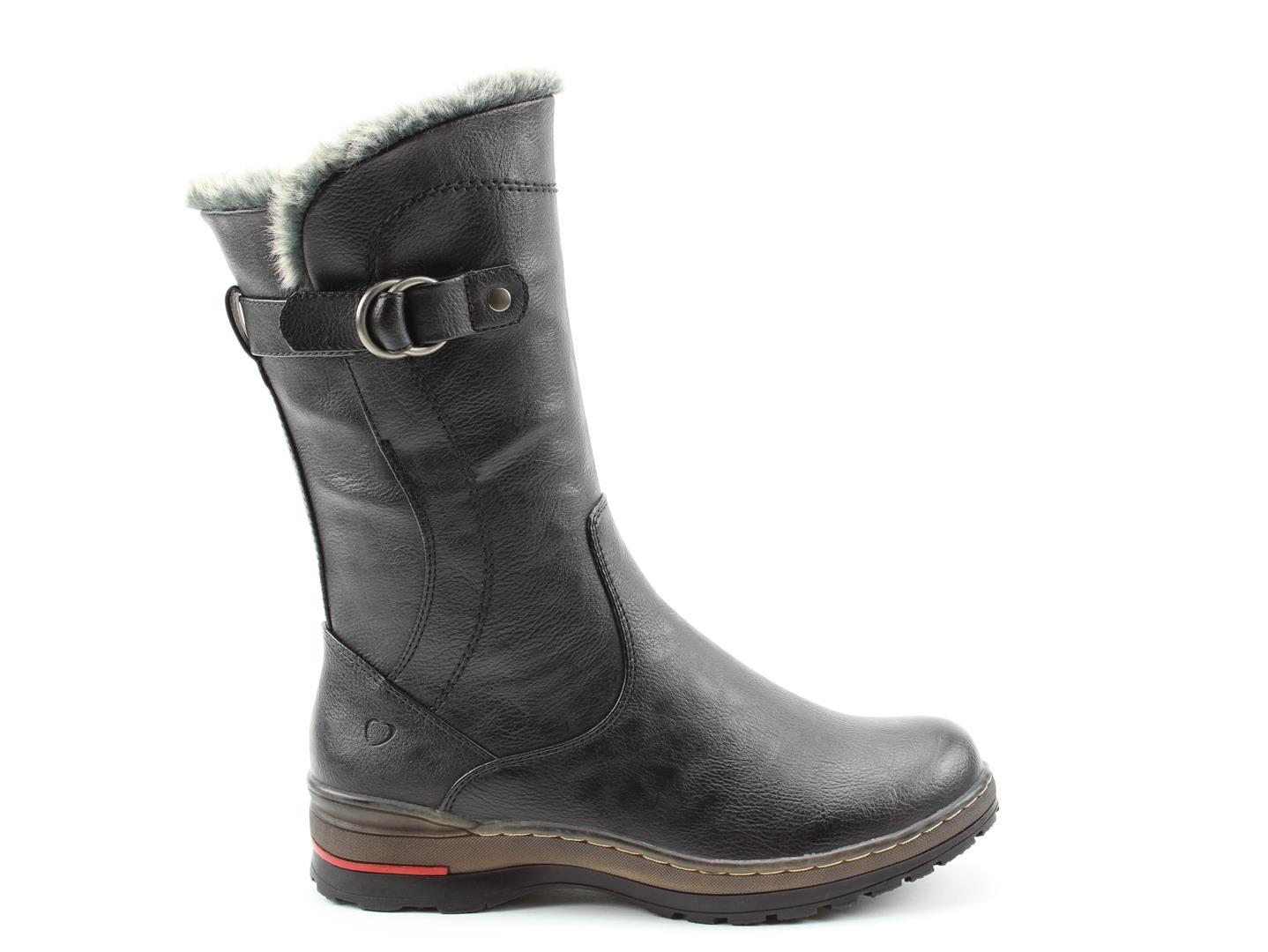 Heavenly Feet MID CALF BOOT LINED Bramble BLACK