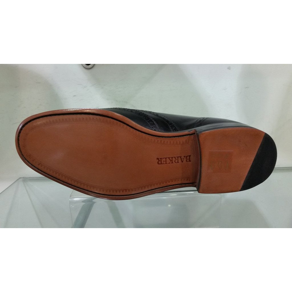 Barker luton classic toe cap in black