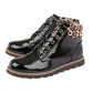 Lotus ankle boot Naomi Black Patent Lace-up with Zip