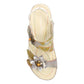 Laura Vita Facscineo 43 Grey Touch Fastening Low Wedge Sandal