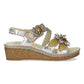 Laura Vita Facscineo 43 Grey Touch Fastening Low Wedge Sandal