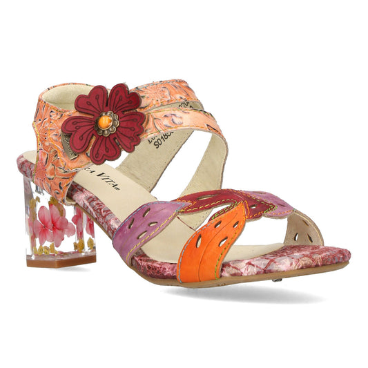 Laura Vita Lucieo 103 CERISE Soft Leather Touch Fastening Bar Sandal