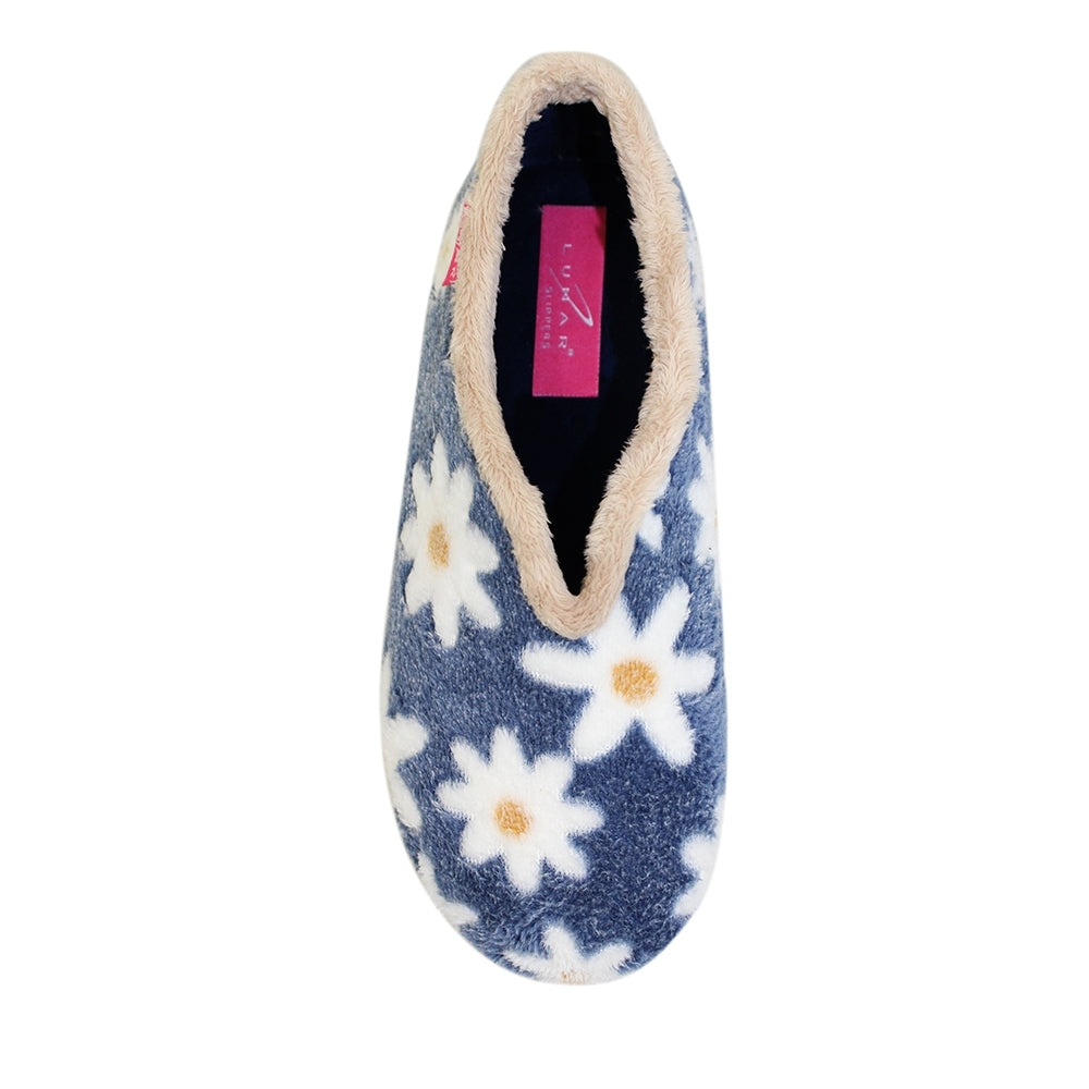 Lunar Slipper Daisy Blue Flower full slipper