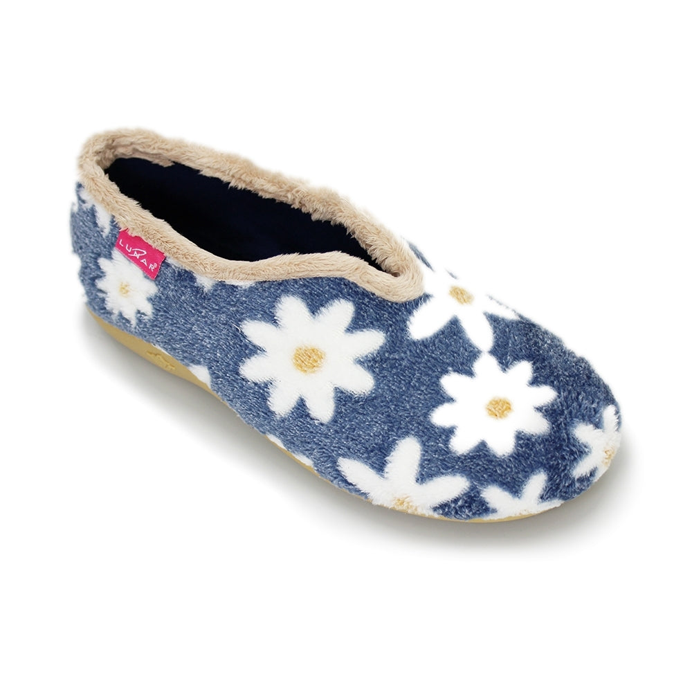 Lunar Slipper Daisy Blue Flower full slipper