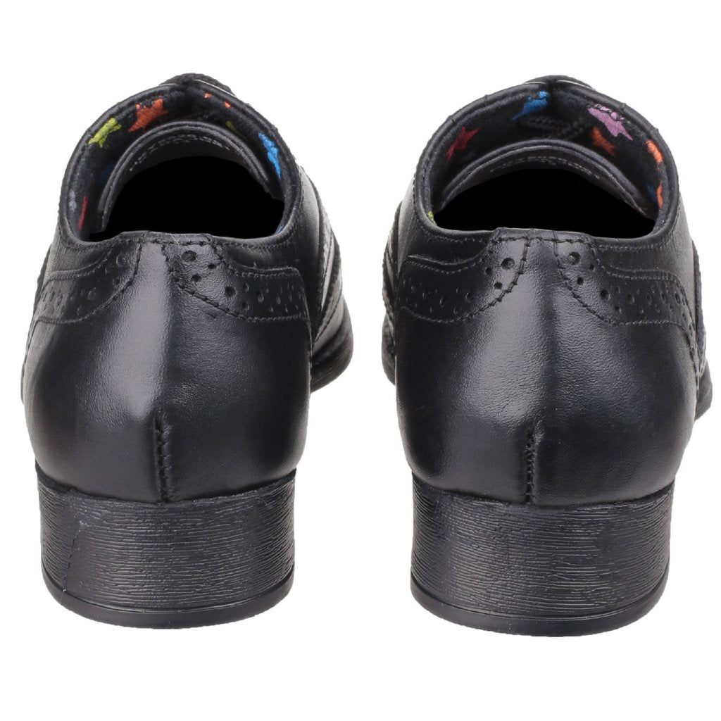 Hush Puppies school shoe Kada BLACK Leather Girls Brogue