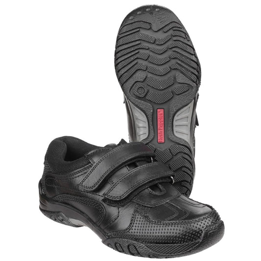Hush Puppies school shoe Jezza jnr 10-2.5 BLACK Velcro strap
