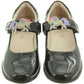 Lelli Kelly 8213 BLACK  Patent Blossom 2 Unicorn Trim Bar Shoe F Fitting