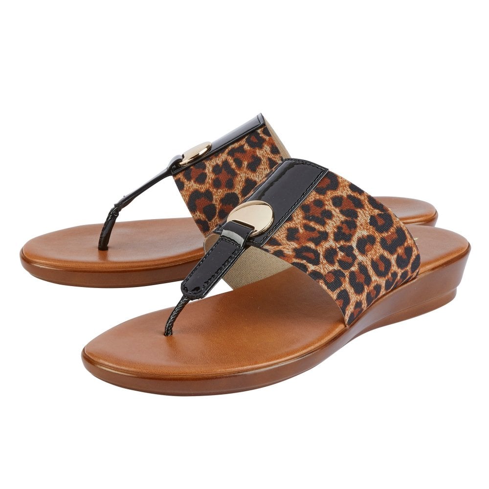 Lotus SANDAL Slip-On WITH Toe-Post ARNA Leopard-Print