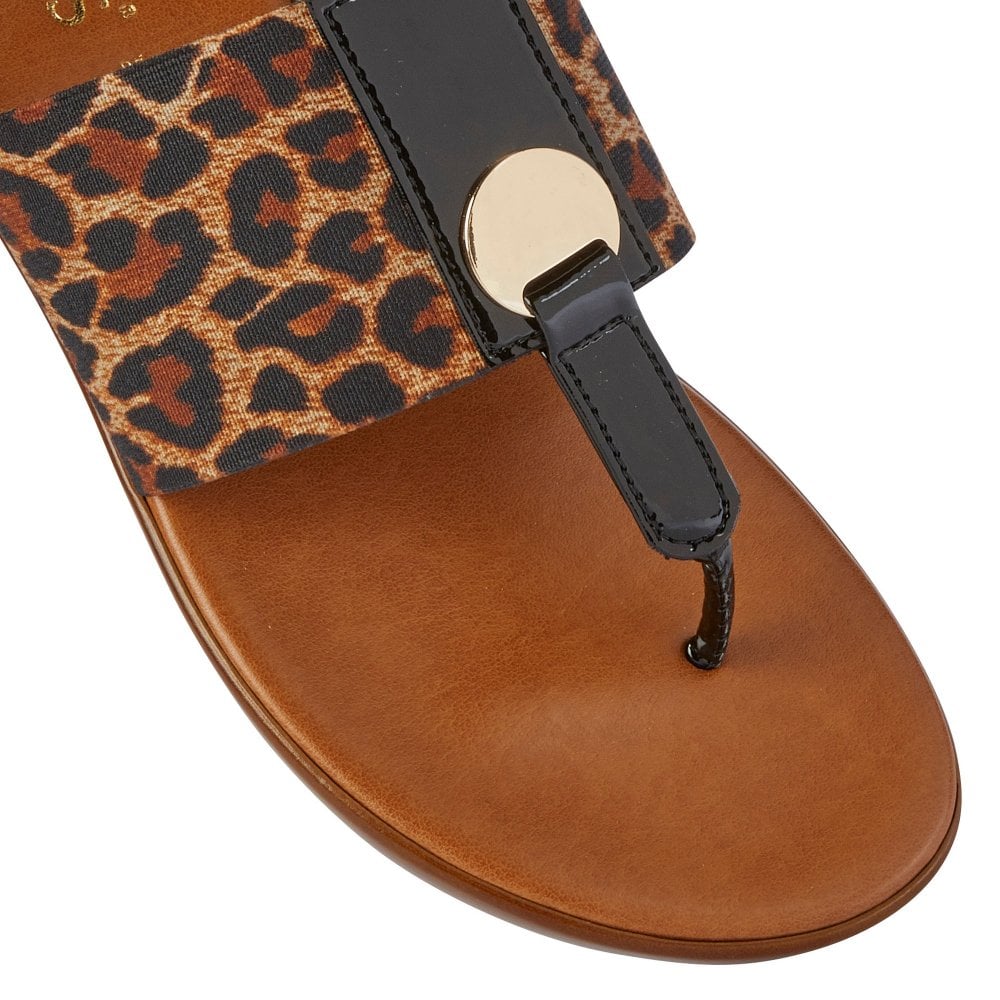 Lotus SANDAL Slip-On WITH Toe-Post ARNA Leopard-Print