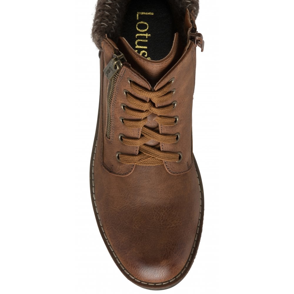Lotus Ankle Boot with zip Emmeline TAN