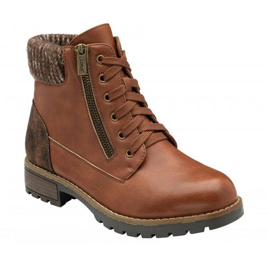 Lotus Ankle Boot with zip Emmeline TAN