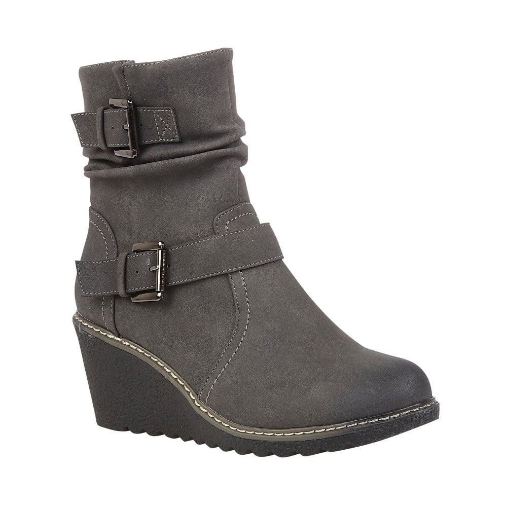 Grey wedge ankle boots uk online