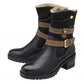 Lotus Mid Calf leather Boot with Zip Salsa NAVY