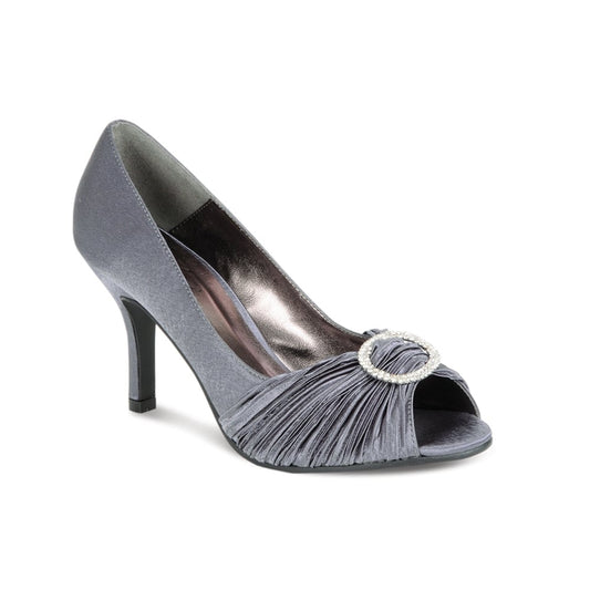 Lunar Sienna Occasion Shoe FLV132 Dark Grey Diamanté