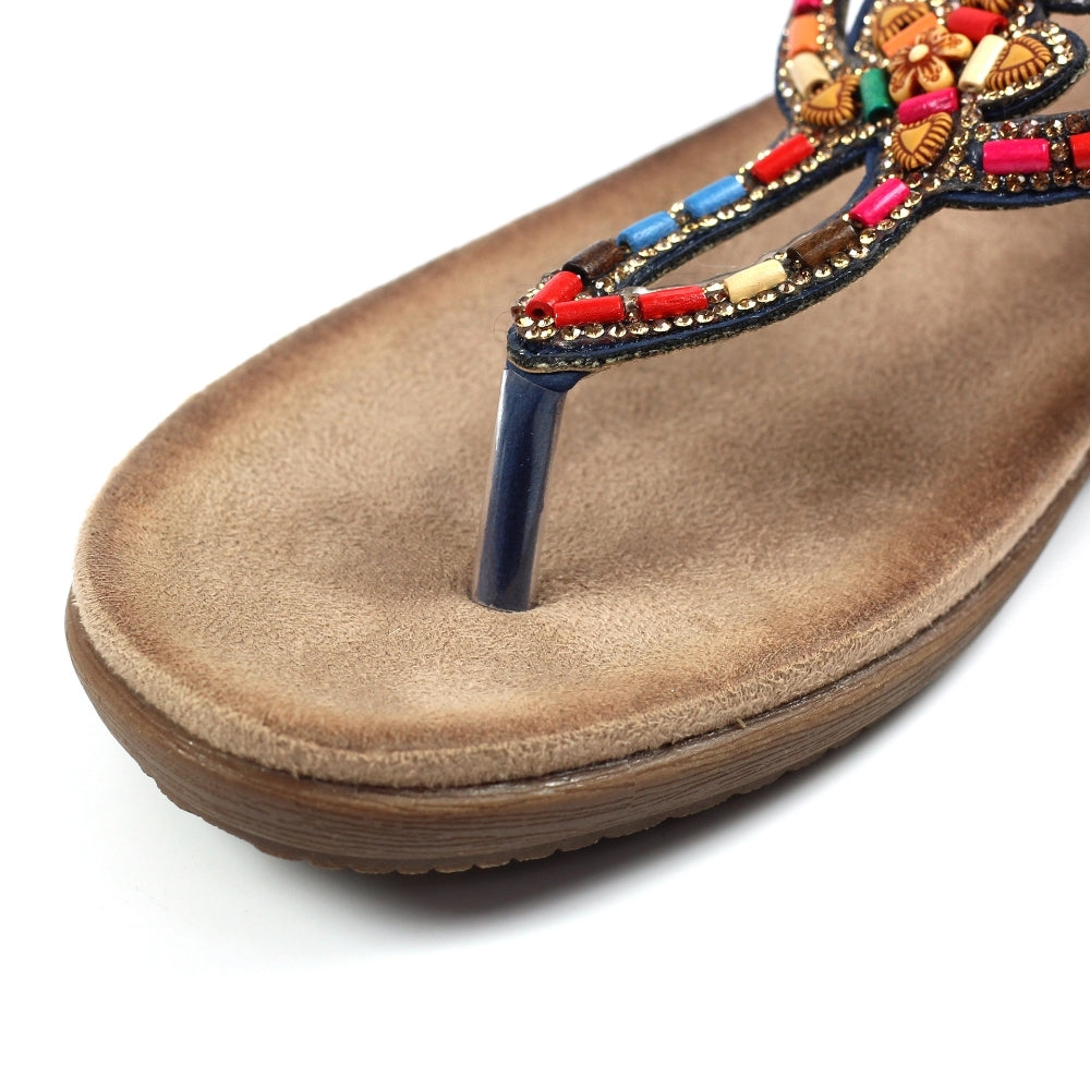 Lunar sandal with toe post Una BLUE JLH320BL