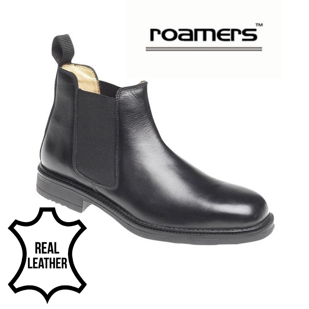 Roamers Mens BLACK Leather Chelsea Boot M278A