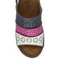 Lotus Neylan NAVY MULTI  Soft Leather Wedge Sandal ULP229