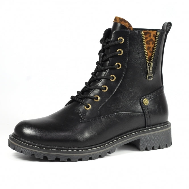 Lunar Ankle Boot Nevada BLACK with lace and zip