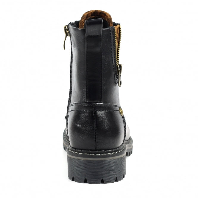 Lunar Ankle Boot Nevada BLACK with lace and zip